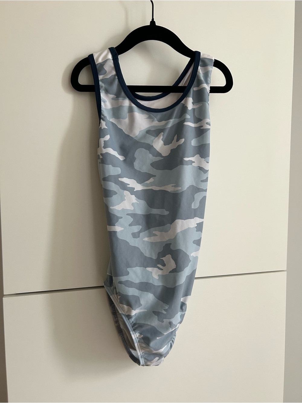 Destira Blue Camo Sleeveless Dance or Gymnastics Leotard - Size CM